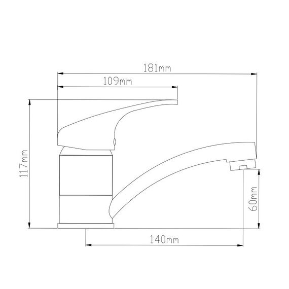 Baterie baie pentru lavoar DacEnergy©, material alama, montaj stativ, monocomanda, cartus ceramic 40 mm, maner plin, finisaj cromat-poza 2-Dacenergy.ro