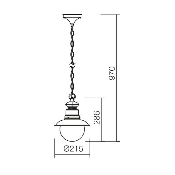 Pendul de exterior Redo, corp din aluminiu, dispersor din sticla, E27, 42 W, IP44, finisaj negru cu patina cupru-poza 3-Dacenergy.ro