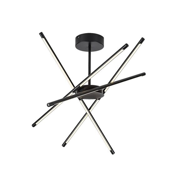 ​Lustra LED, structura din metal, abajurul din plastic, design inedit, 40 W, 2800 lm, lumina calda, 660 x 660 x 280 mm, combinatia eleganta de negru si alb-poza 4-Dacenergy.ro