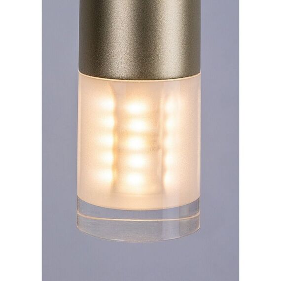 ​Lustra, corp din metal si un abajur transparent din acrilic, design minimalist, forma sa tubulara, subtire si rafinata, G9, 5 W, 1200 x 110 mm, auriu-poza 5-Dacenergy.ro