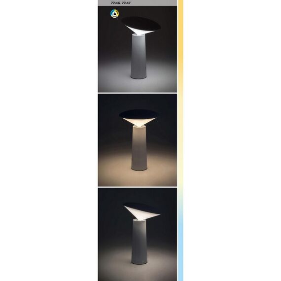 ​Veioza LED pentru exterior, realizata din plastic, abajur in forma de diamant, lumina calda, neutra, rece, bateria integrata de 3.7 V 2000 mAh, cablu USB-C, 3 W, negru-poza 6-Dacenergy.ro