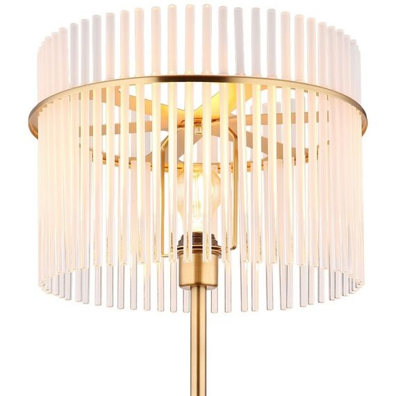 ​Lampadar, structura din metal, tije din sticla transparenta, dulie E27, 60W, 1520 x 380 mm, IP20, auriu mat-poza 6-Dacenergy.ro