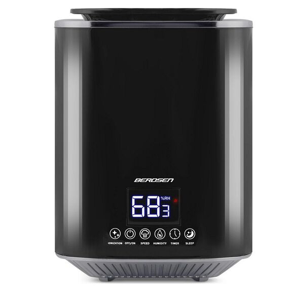 Umidificator de aer, functia de ionizare a aerului, de aromaterapie, ceata rece, oprire automata, rezervor 2, 6 l, 250 ml/h, temporizator, higrostat si higrometru incorporabil, negru lucios, Culoare: Negru lucios-poza 10-Dacenergy.ro