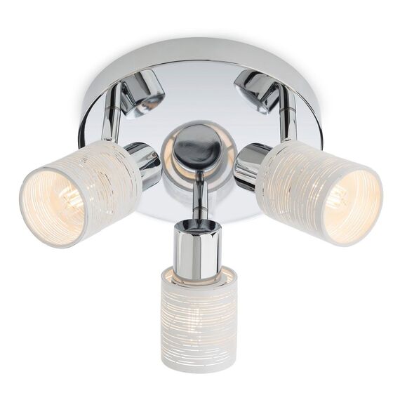 Plafoniera Smarter, structura din metal, 3 surse cu dulie E14, 28W, design modern, 164x200 mm, crom si alb-Dacenergy.ro