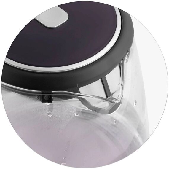 Fierbator electric din sticla, comutator iluminat, baza rotativa la 360°, functia de mentinere a temperaturii, capacitate 2L, 1850-2200 W, 25 cm inaltimea, negru-poza 3-Dacenergy.ro