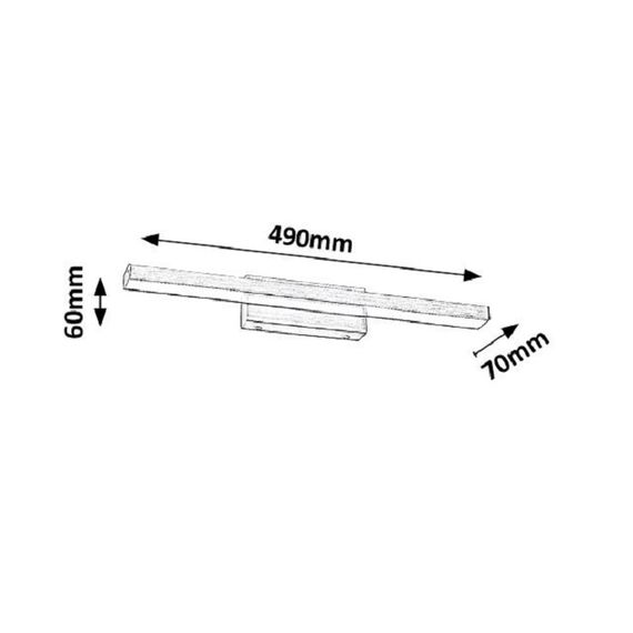 Aplica LED pentru baie Rabalux, un dispersor din plastic, 12W, IP44,  490 x 60 x 70 mm, bronz-poza 3-Dacenergy.ro