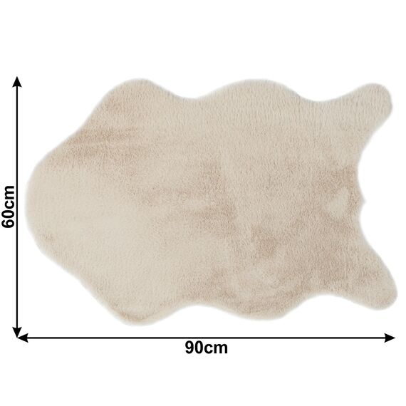 Covor din blana artificiala DacEnergy©, poliester 100%, 60 x 90 cm, bej-poza 5-Dacenergy.ro