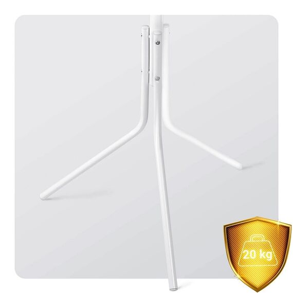 Cuier pentru hol DacEnergy©, structura metalica din otel, baza stabila, 12 carlige, 173.5 cm, alb-poza 7-Dacenergy.ro