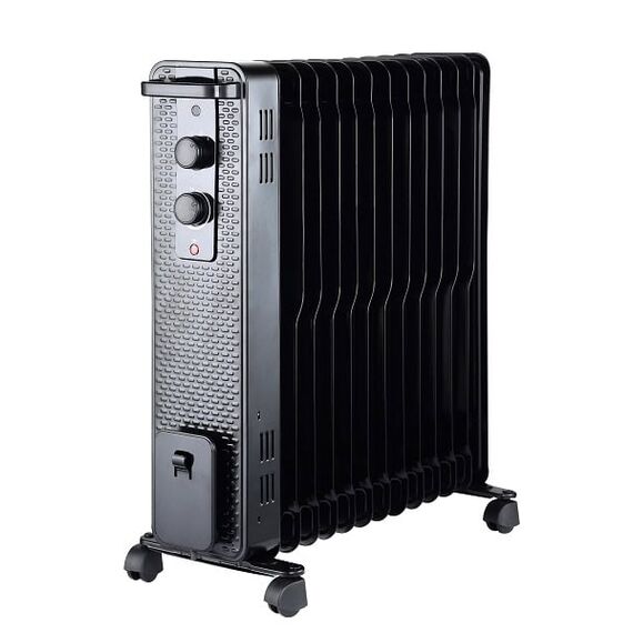 Radiator electric DacEnergy©, putere 3000 W, 3 trepte de putere, 13 elementi, termostat reglabil, protectie la supraincalzire, negru-Dacenergy.ro