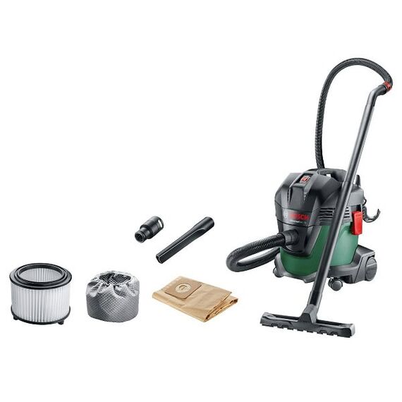 Aspirator cu sac, aspirare uscata si umeda, duza pentru podele, duza pentru rosturi, filtru, furtun de 2.2 m, sac filtrant din hartie, 15 l, 1000 W-Dacenergy.ro