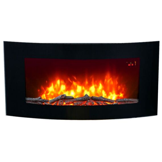 Semineu electric de perete, putere 2000 W, 2 trepte putere, protectie supraincalzire, functie  temporizator, suprafata de incalzire 20 m², culoare negru-poza 2-Dacenergy.ro