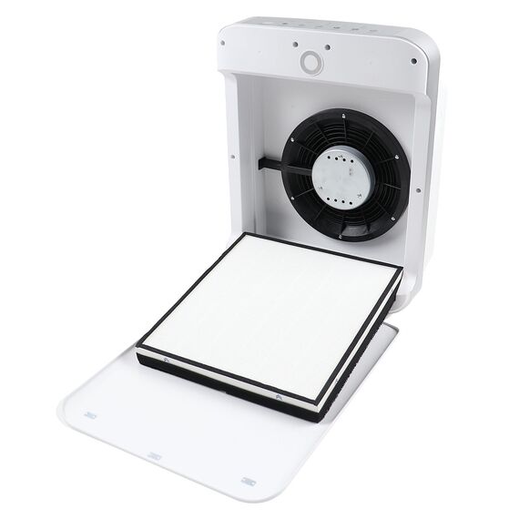 Purificator aer, realizat din plastic, 71 W, 3 viteze, 230V, 390 mc/h, 53,2 x 40,5 x 24,5 cm, suprafata de acoperire 48mp, alb-poza 2-Dacenergy.ro