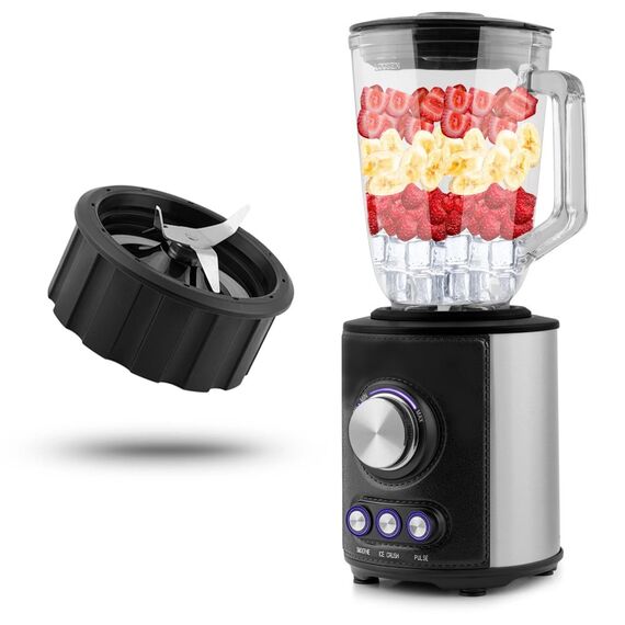 Blender, 800 W, 3 functii suplimentare - zdrobirea ghetii, smoothie si pulsatie, protectie la supraincalzire, protectie impotriva asamblarii incorecte, 1,5 l, negru-poza 5-Dacenergy.ro