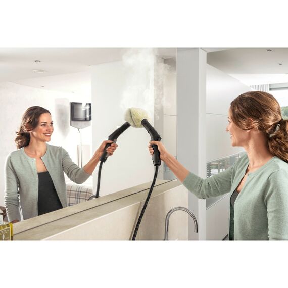 Curatitor cu abur Karcher, asigura o curatare temeinica fara substante chimice, capacitate recipient 1 litru, timp de incalzire 6.5 min, 1500 W, alb si negru-poza 5-Dacenergy.ro