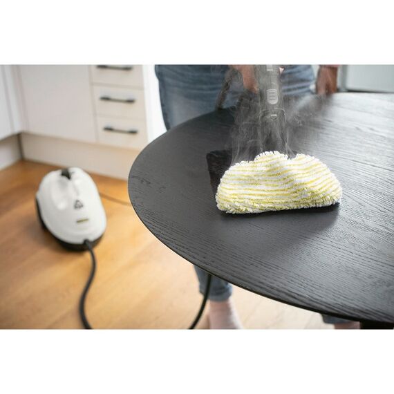 Curatitor cu abur Karcher, asigura o curatare temeinica fara substante chimice, capacitate recipient 1 litru, timp de incalzire 6.5 min, 1500 W, alb si negru-poza 6-Dacenergy.ro