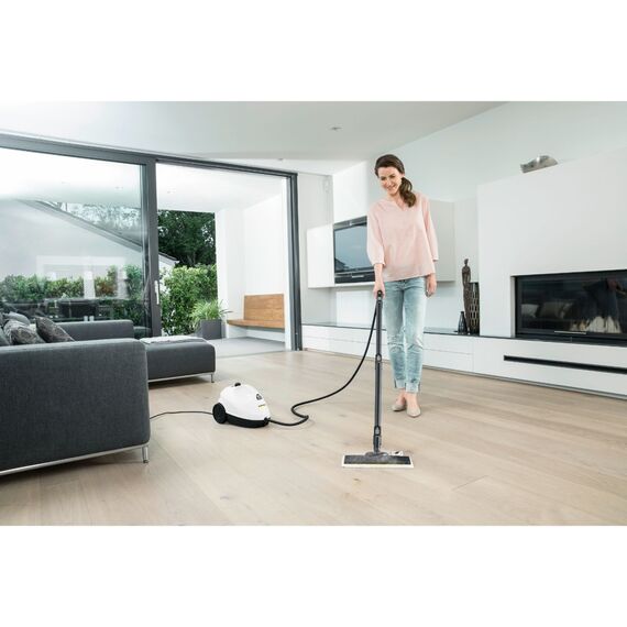 Curatitor cu abur Karcher, asigura o curatare temeinica fara substante chimice, capacitate recipient 1 litru, timp de incalzire 6.5 min, 1500 W, alb si negru-poza 7-Dacenergy.ro
