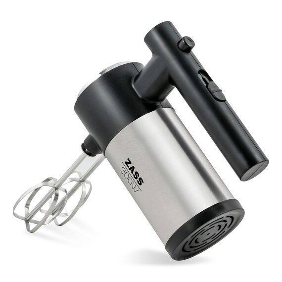 Mixer de mana Zass, 300 W, 2 teluri, 2 carlige, 5 trepte de viteza, buton de eject cu sistem de siguranta, negru si argintiu-poza 3-Dacenergy.ro