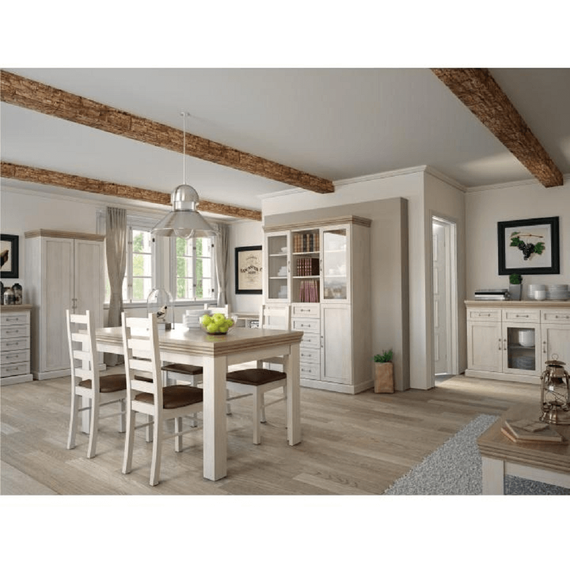 Masă extensibilă pentru dining, pin nordic/stejar sălbatic, 160-203x90 cm, ROYAL ST-poza 3-Dacenergy.ro