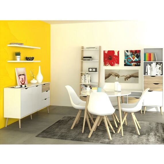 Comodă, stejar sonoma/alb, OSLO 75381-poza 10-Dacenergy.ro