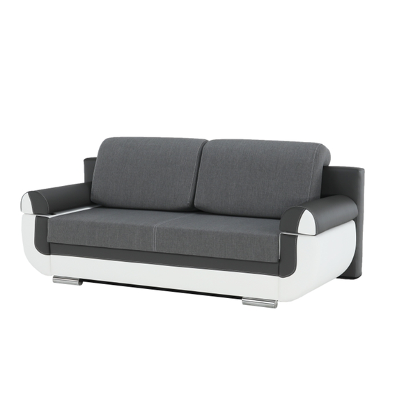 Canapea, piele ecologică alba+gri/material textil gri, KARDYN-poza 4-Dacenergy.ro