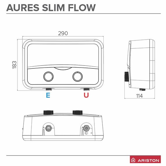 Instant apa calda Ariston, instalare single - point, electric, reglaj manual, presiunea maxima 8 bar, 5.5 kW, grad de protectie IP25, 183x290x114 mm-poza 4-Dacenergy.ro