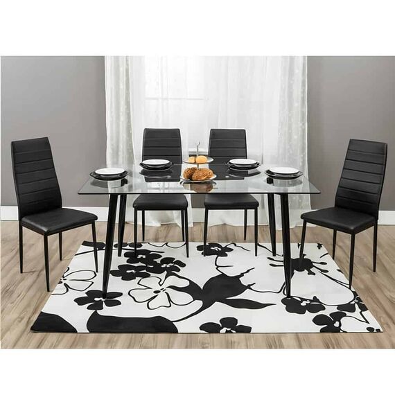 Scaun, piele eco neagră/metal negru, COLETA NOVA-poza 6-Dacenergy.ro