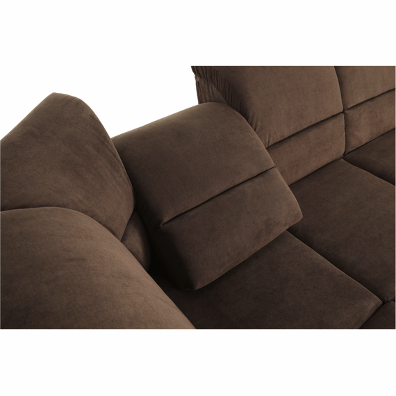 Colţar extensibil, textil maro, stânga, SANTIAGO-poza 9-Dacenergy.ro