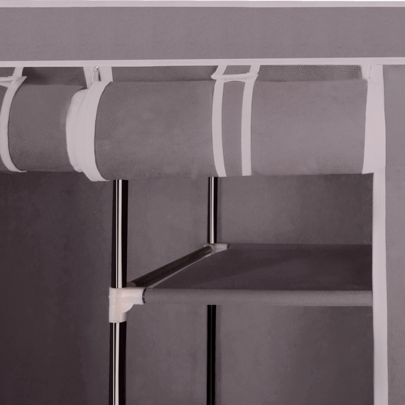 Organizator de garderobă, material textil/metal, maro, METIN VNW15-poza 5-Dacenergy.ro