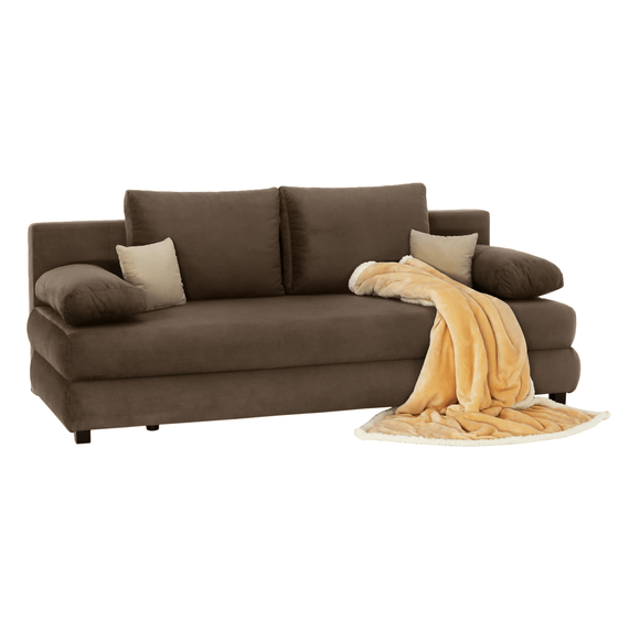 Canapea extensibilă, textil capuccino/bej, CLIV-poza 7-Dacenergy.ro