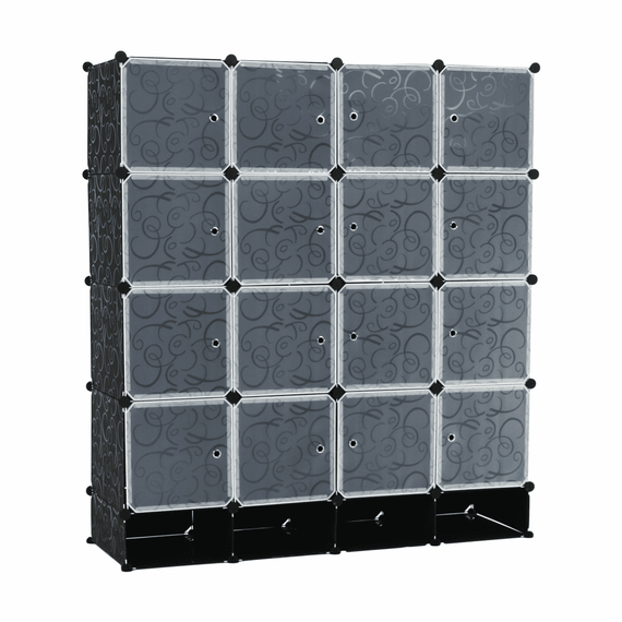 Organizator de dulap modular, negru / alb lapte, RODAN TYPE 2-Dacenergy.ro