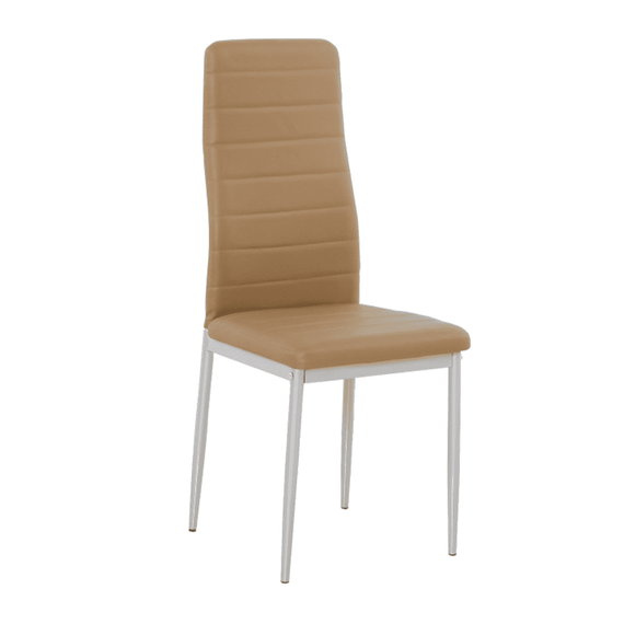 Scaune, piele ecologică caramel/metal gri, COLETA NOVA-Dacenergy.ro