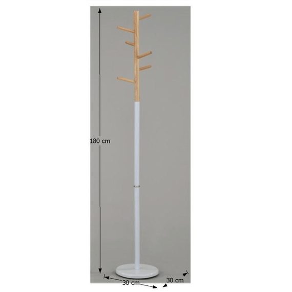 Cuier, lemn natural/metal alb, HORST-poza 2-Dacenergy.ro