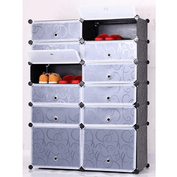 Organizator de pantofi modular, negru / alb lapte, BEKIM TYPE 2-poza 4-Dacenergy.ro
