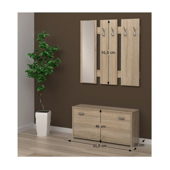 Mobilier pentru hol, stejar sonoma, ladă 03 NEW-poza 2-Dacenergy.ro