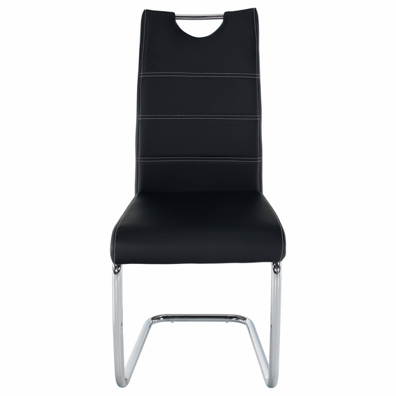 Scaun dining, negru / cusături deschise la culoare, ABIRA NEW-poza 2-Dacenergy.ro