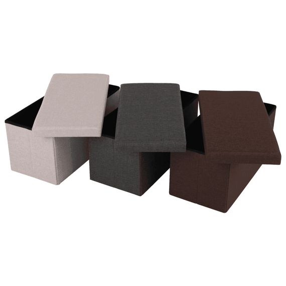 Taburet pliabil, material gri, ORELIA-poza 11-Dacenergy.ro