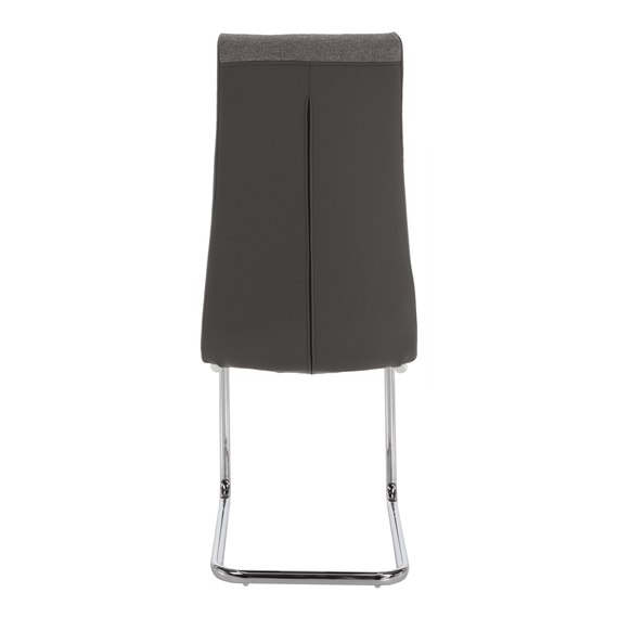 Scaun bucătărie, material textil gri deschis/piele ecologică gri/crom, SALOMA NEW-poza 8-Dacenergy.ro