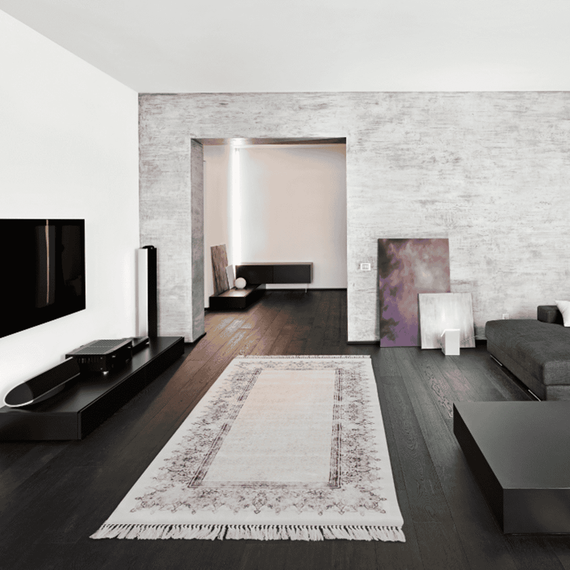Covor 160x230 cm, crem/maro, LINON-poza 2-Dacenergy.ro