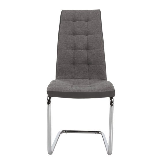 Scaun bucătărie, material textil gri deschis/piele ecologică gri/crom, SALOMA NEW-poza 9-Dacenergy.ro