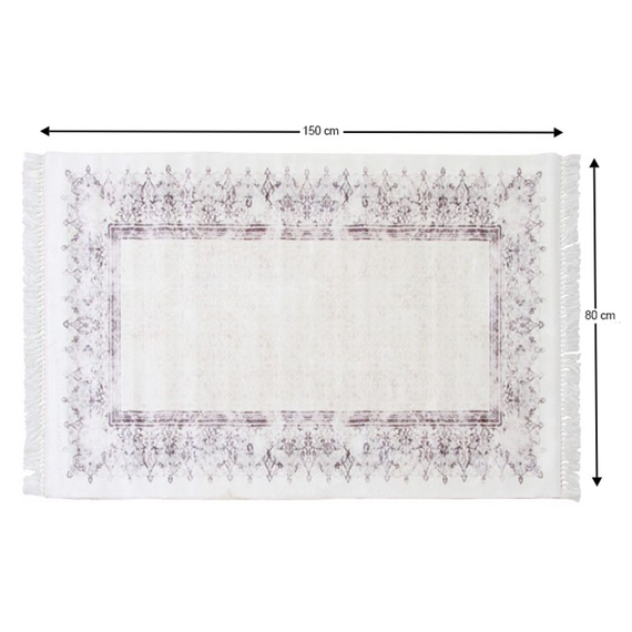 Covor 80x150 cm, crem/maro, LINON-poza 4-Dacenergy.ro
