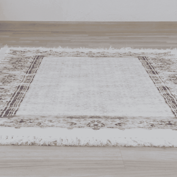 Covor 160x230 cm, crem/maro, LINON-poza 3-Dacenergy.ro
