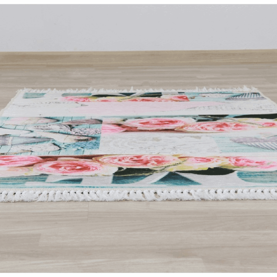 Covor 80x150 cm, model trandafiri, multicolor, SONIL TYP 2-poza 4-Dacenergy.ro