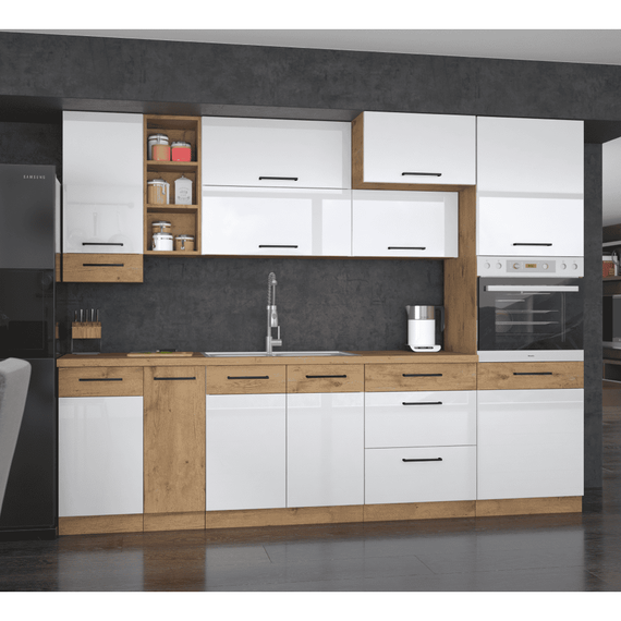 Cabinet inferior cu rafturi, stejar Lancelot, VEGA 30 D ZAK BB-poza 9-Dacenergy.ro