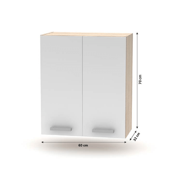 Cabinet superior 2DV, stejar sonoma/alb, NOVA PLUS NOPL-007-OH-poza 3-Dacenergy.ro