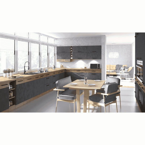 Cabinet inferior cu rafturi, stejar Lancelot, VEGA 30 D ZAK BB-poza 7-Dacenergy.ro