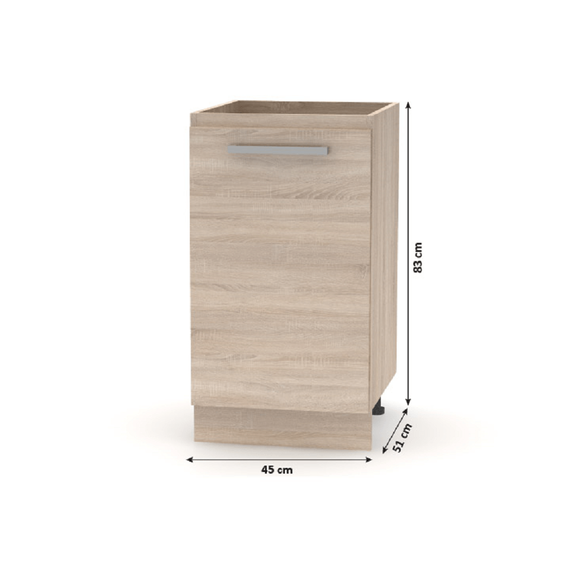Cabinet inferior 45 1DV, stejar sonoma, NOVA PLUS NOPL-063-0S-poza 3-Dacenergy.ro