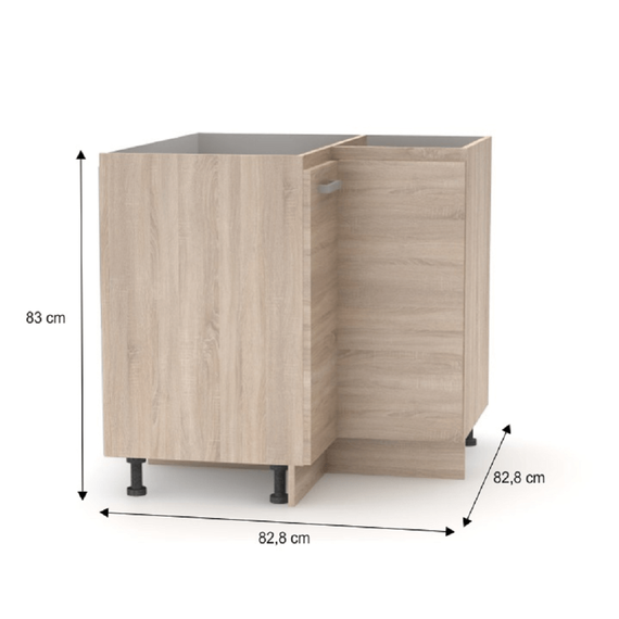 Cabinet inferior de colţ, stejar sonoma, universală, NOVA PLUS NOPL-061-RS-poza 3-Dacenergy.ro