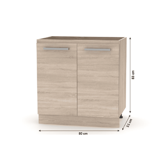 Cabinet inferior 80 2 DV, stejar sonoma, NOVA PLUS NOPL-060-0S-poza 3-Dacenergy.ro