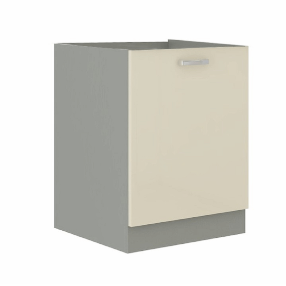 Cabinet inferior, crem extra lucios/gri, PRADO 60 D 1F BB-Dacenergy.ro