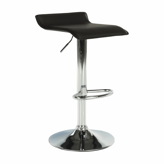 Scaun de bar, piele eco neagră/crom, LARIA NEW-poza 7-Dacenergy.ro